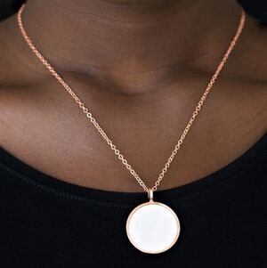 Paparazzi Rose Gold and White Pendant Necklace